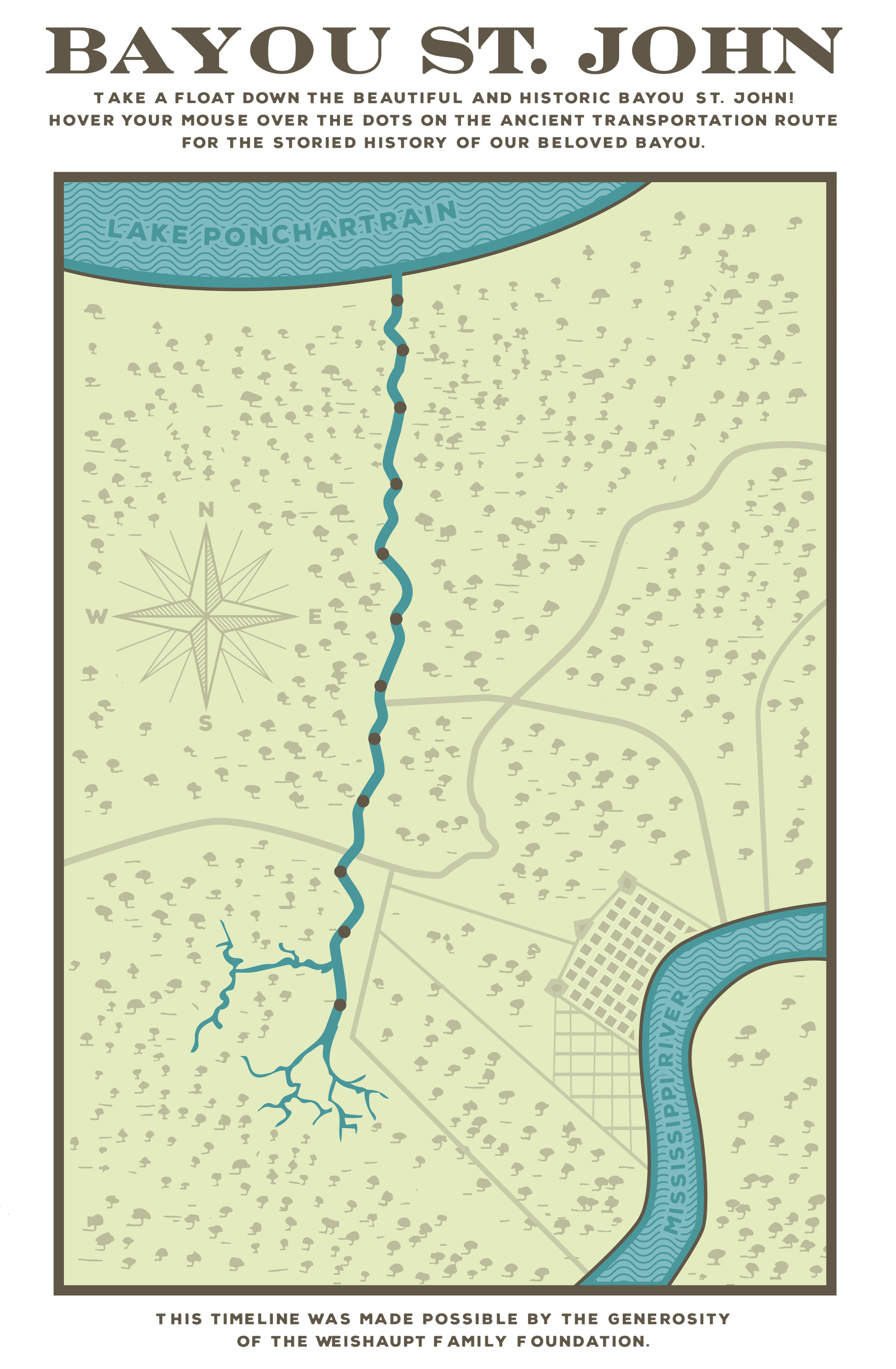 Map of Bayou St John